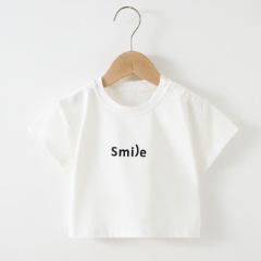 SMILE Toddler Baby Crew Neck Casual T-shirt - White - 4-5T - image 2