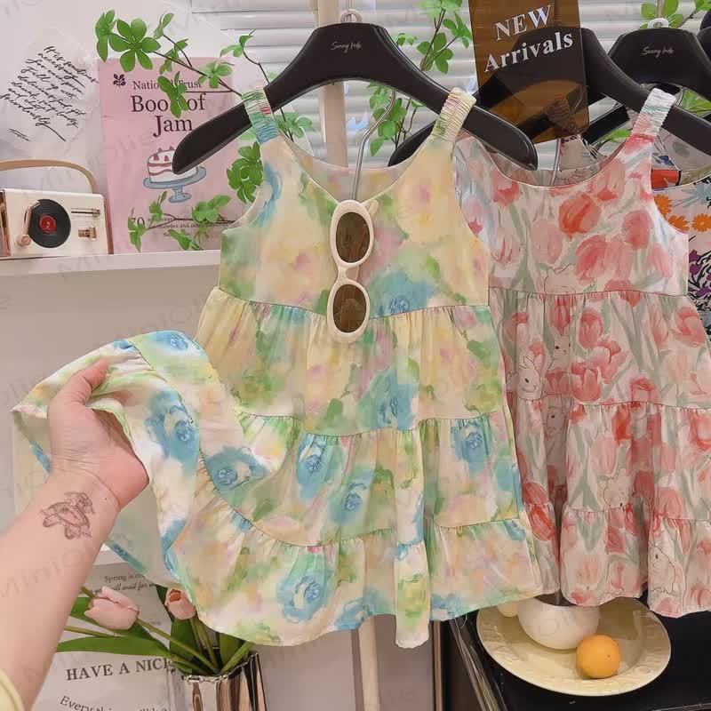 Toddler Kid Girls Floral Print Sleeveless Dress - Yellow - 12-13T - image 7