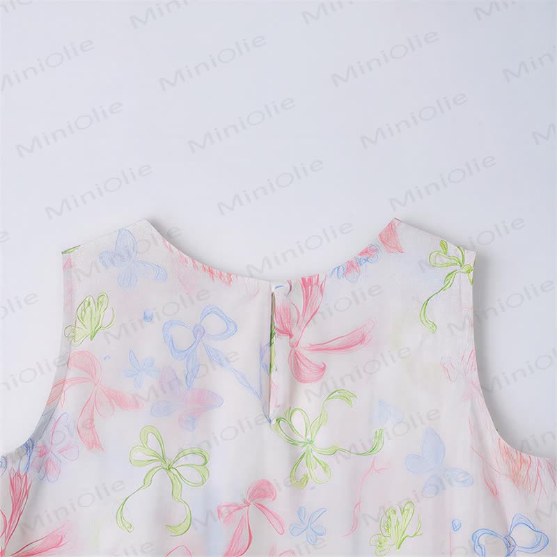Toddler Kid Girls Bow Floral Ruffle Sleeveless Dress - image 3