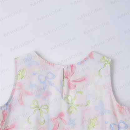 Toddler Kid Girls Bow Floral Ruffle Sleeveless Dress - image 3
