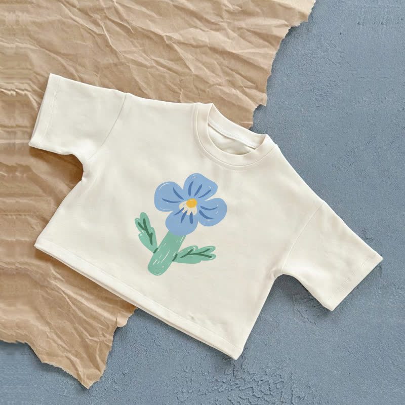 Baby White Flower Summer Casual T-Shirt - White - 2-3T - image 1