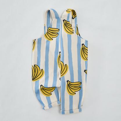 Baby Toddler Banana Blue Striped Pocket Overalls - image 3