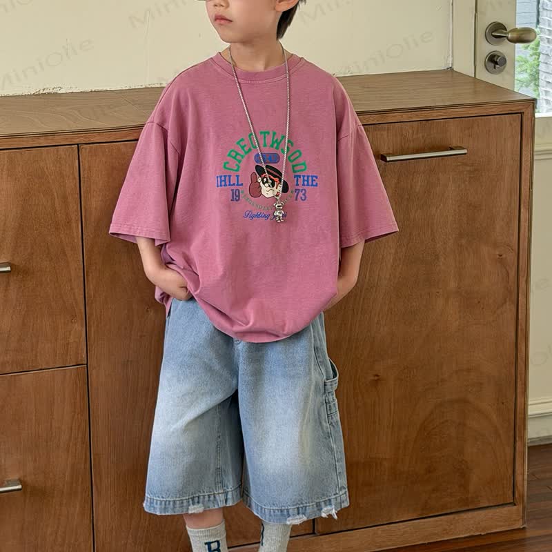 Toddler Kid Boys Washed Denim Solid Blue Shorts - image 3