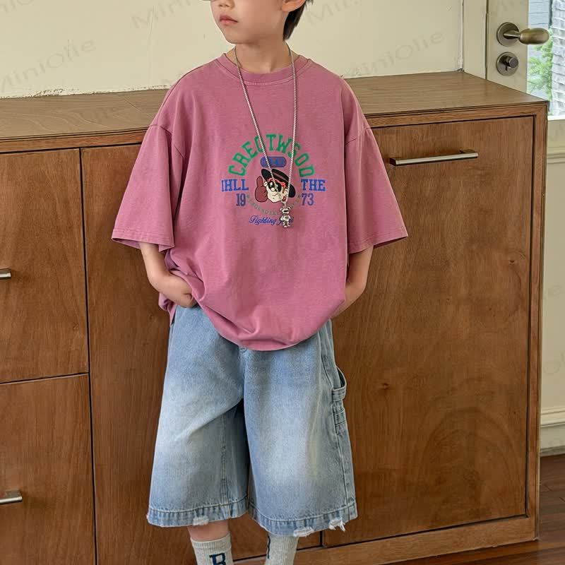 Toddler Kid Boys Washed Denim Solid Blue Shorts - image 3