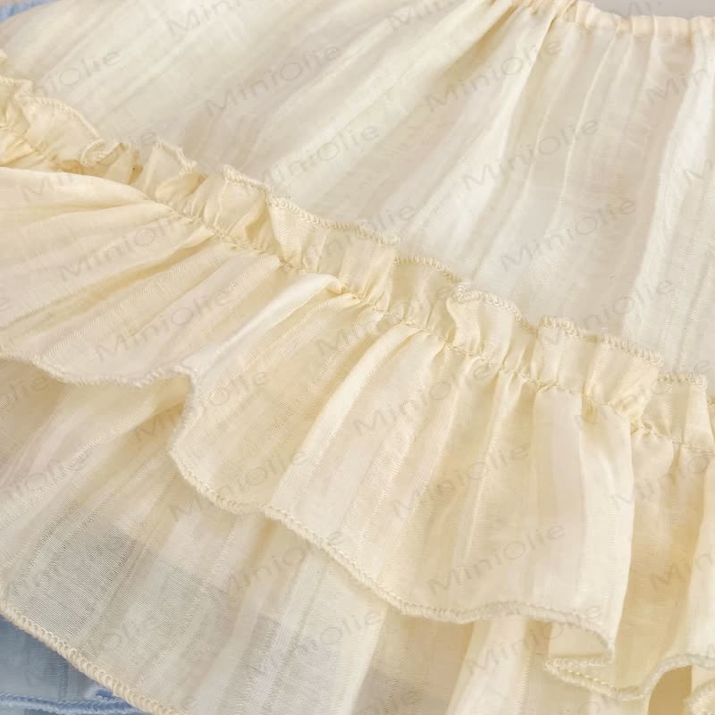 Baby Toddler Girls Sweet Ruffle Cotton Solid Color Tulle Tank Top and Pants Set - image 6