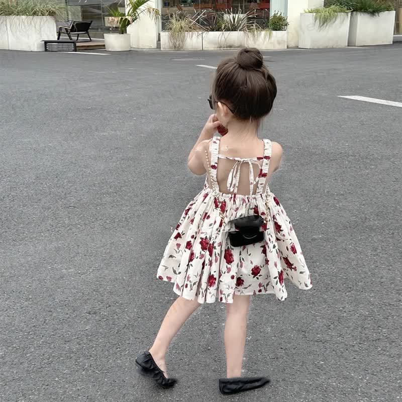 Toddler Girls Rose Print Cotton Sleeveless Dress - image 4