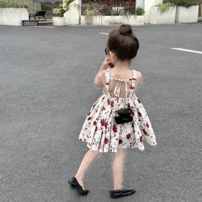Toddler Girls Rose Print Cotton Sleeveless Dress - image 4