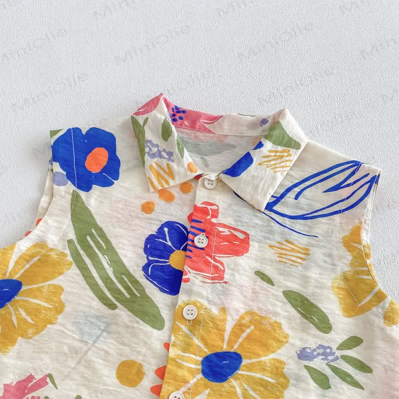 Baby Toddler Floral Palm Rayon Tank Top and Shorts Set - image 5