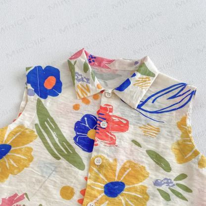 Baby Toddler Floral Palm Rayon Tank Top and Shorts Set - image 5