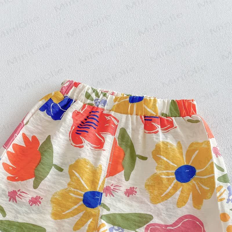 Baby Toddler Floral Palm Rayon Tank Top and Shorts Set - image 7