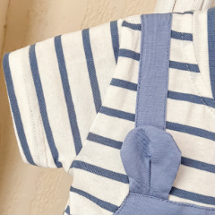 Baby Bear Applique Striped Romper - image 5
