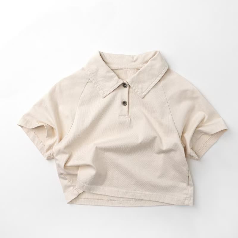 Toddler Boy Solid Color/Striped Polo Shirt - Beige - 6-7T - image 3
