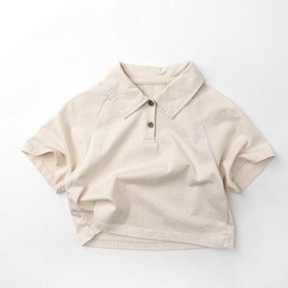 Toddler Boy Solid Color/Striped Polo Shirt - Beige - 6-7T - image 3