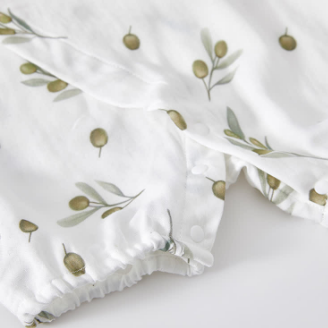 Baby Olive Silk Gauze Kimono Romper - image 4
