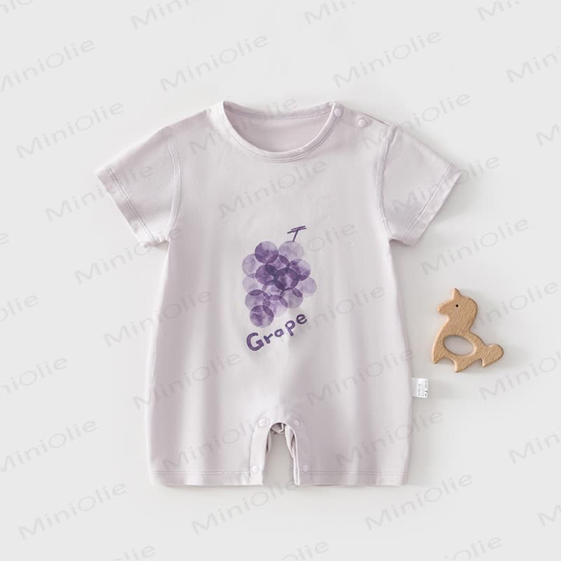 Baby Fruit Cotton Romper - Purple Grape - 2-3T - image 4