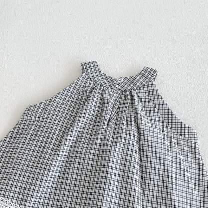 Baby Gingham Lace Trim Bow Tank Top and Pants Set - image 2