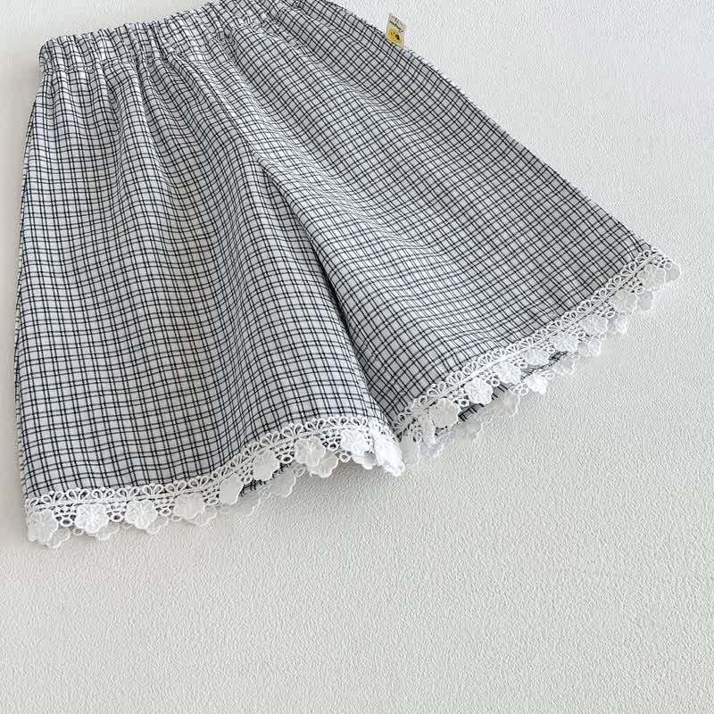 Baby Gingham Lace Trim Bow Tank Top and Pants Set - image 4