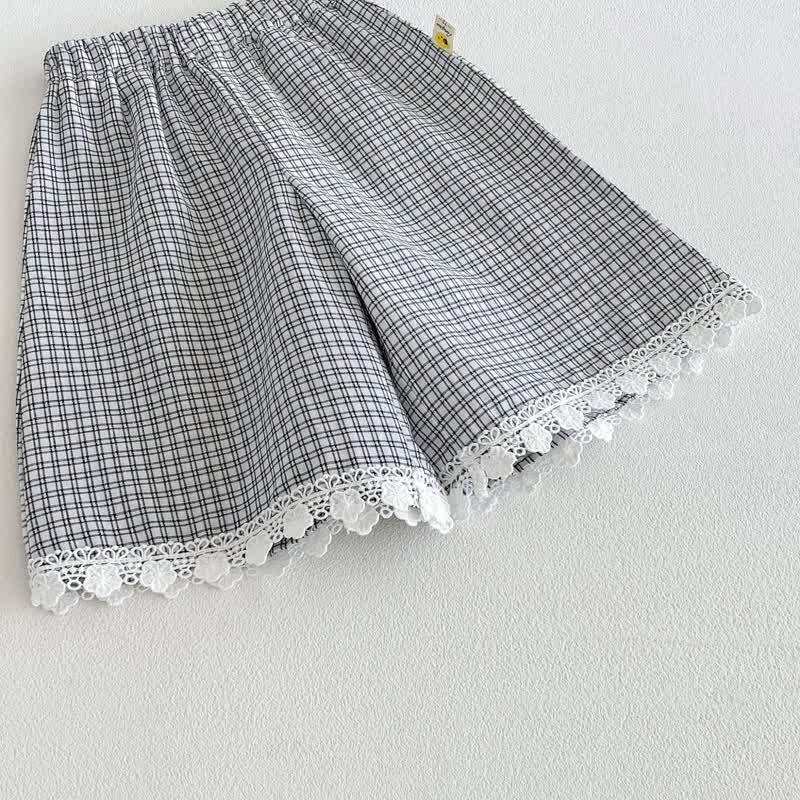 Baby Gingham Lace Trim Bow Tank Top and Pants Set - image 4