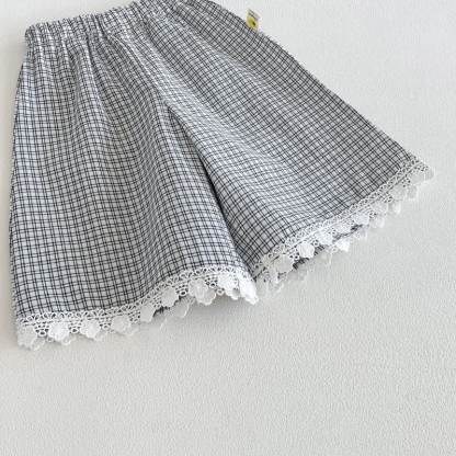Baby Gingham Lace Trim Bow Tank Top and Pants Set - image 4