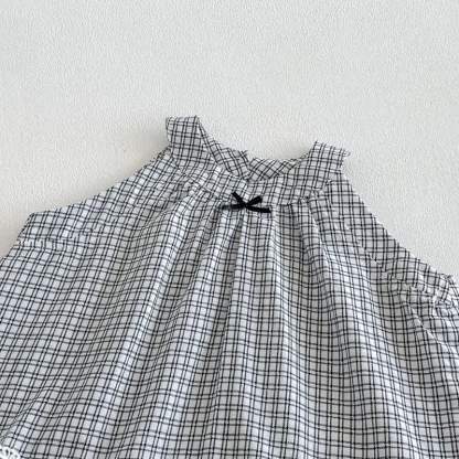 Baby Gingham Lace Trim Bow Tank Top and Pants Set - image 5