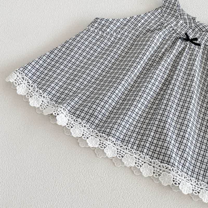Baby Gingham Lace Trim Bow Tank Top and Pants Set - image 6