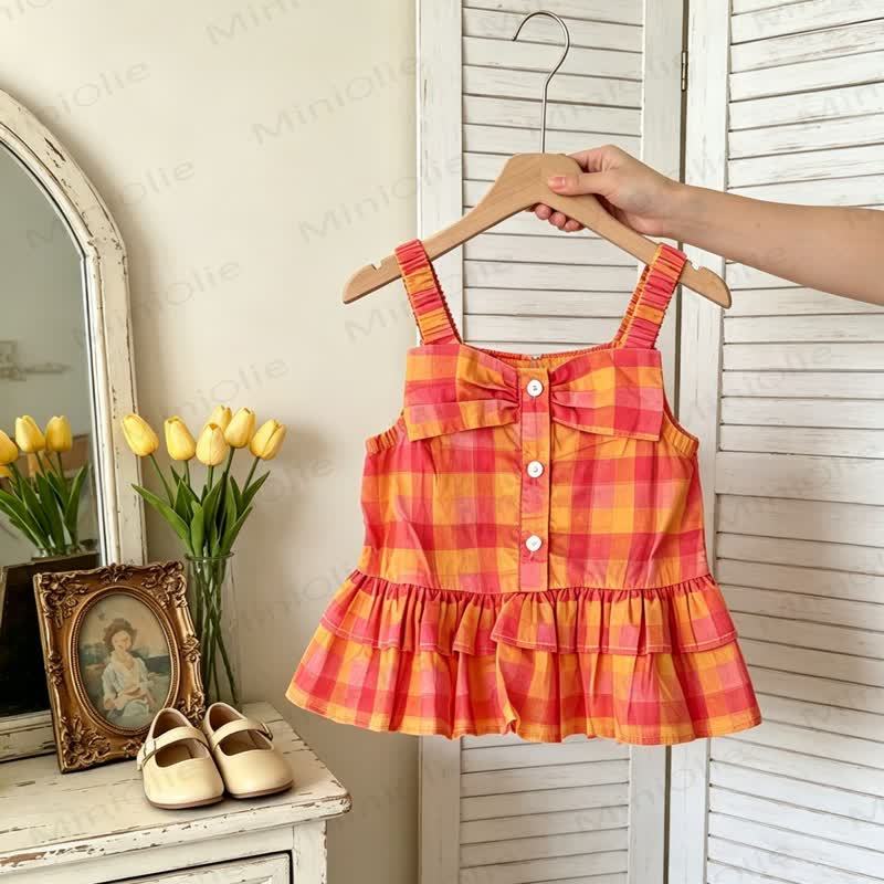 Baby Plaid Tank Top or Ruffle Pants - Orange - 3-4T - image 2