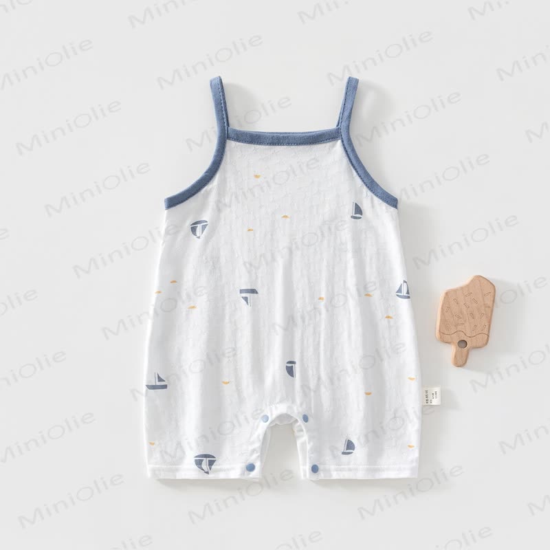 Baby Summer Tree/Animal Romper - White Boat - 18-24M - image 3