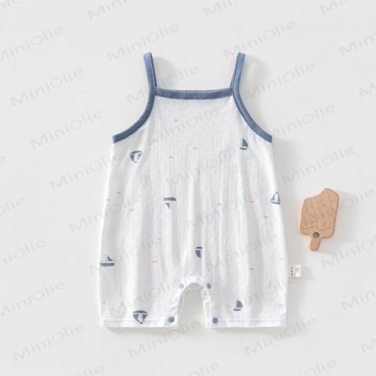 Baby Summer Tree/Animal Romper - White Boat - 18-24M - image 3