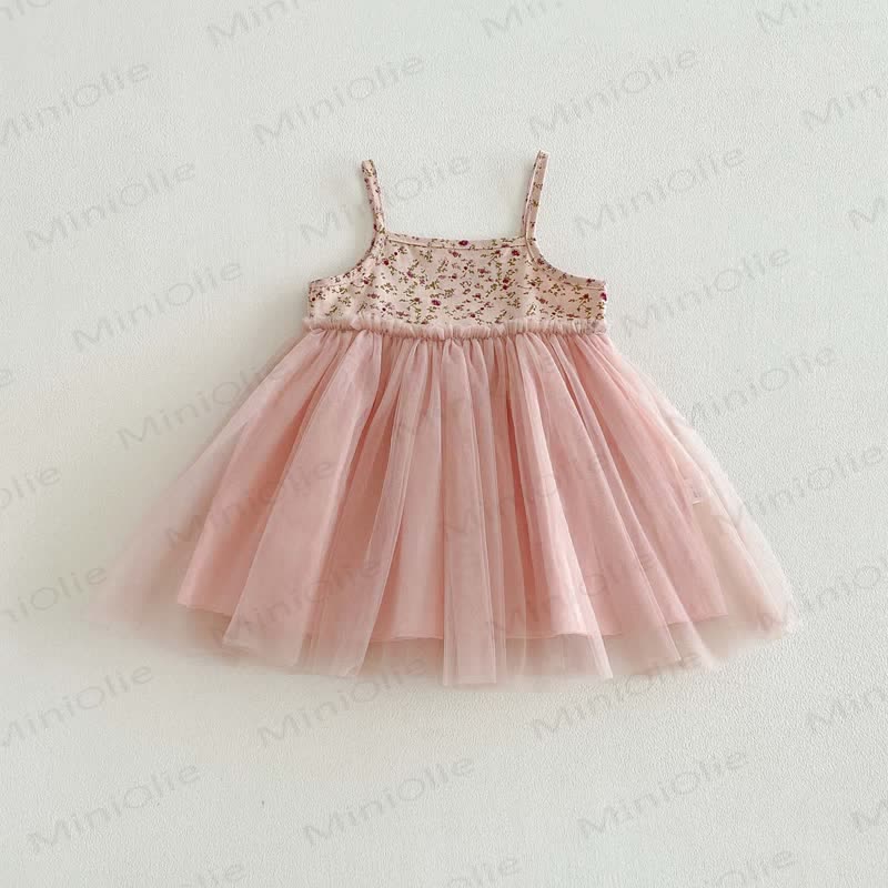 Baby Floral Tulle Sleeveless Dress - Pink - 2-3T - image 3