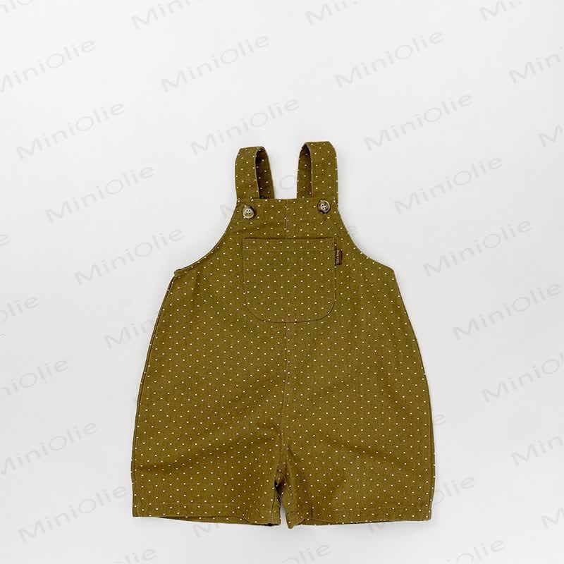 Toddler Cotton Polka Dot Overall - Yellow - 6-7T - image 2