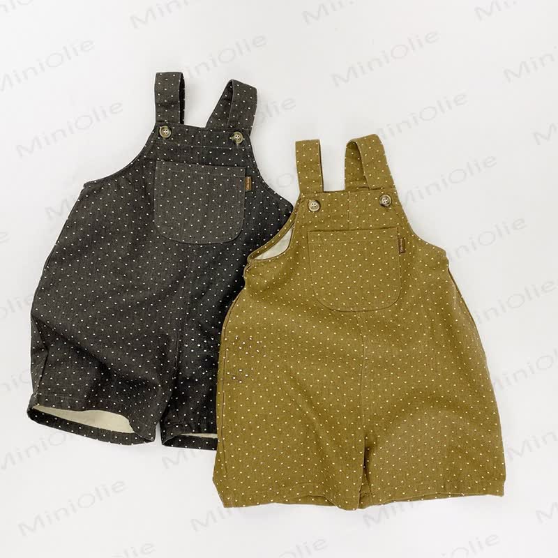 Toddler Cotton Polka Dot Overall - image 1