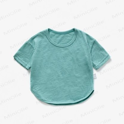 Baby Toddler Solid Color Summer T-shirt - Green - 4-5T - image 3