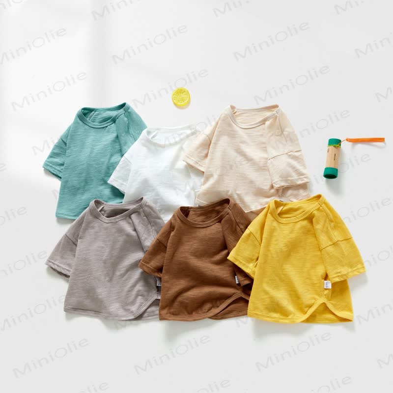 Baby Toddler Solid Color Summer T-shirt - image 1