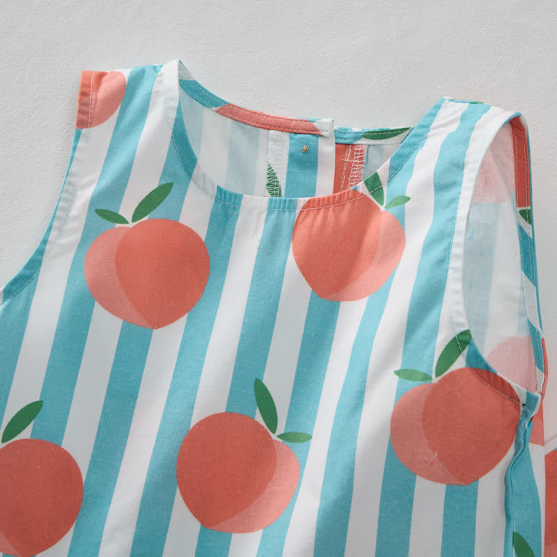 Baby Toddler Peach Vertical Striped 2-piece Sleeveless Set - image 4