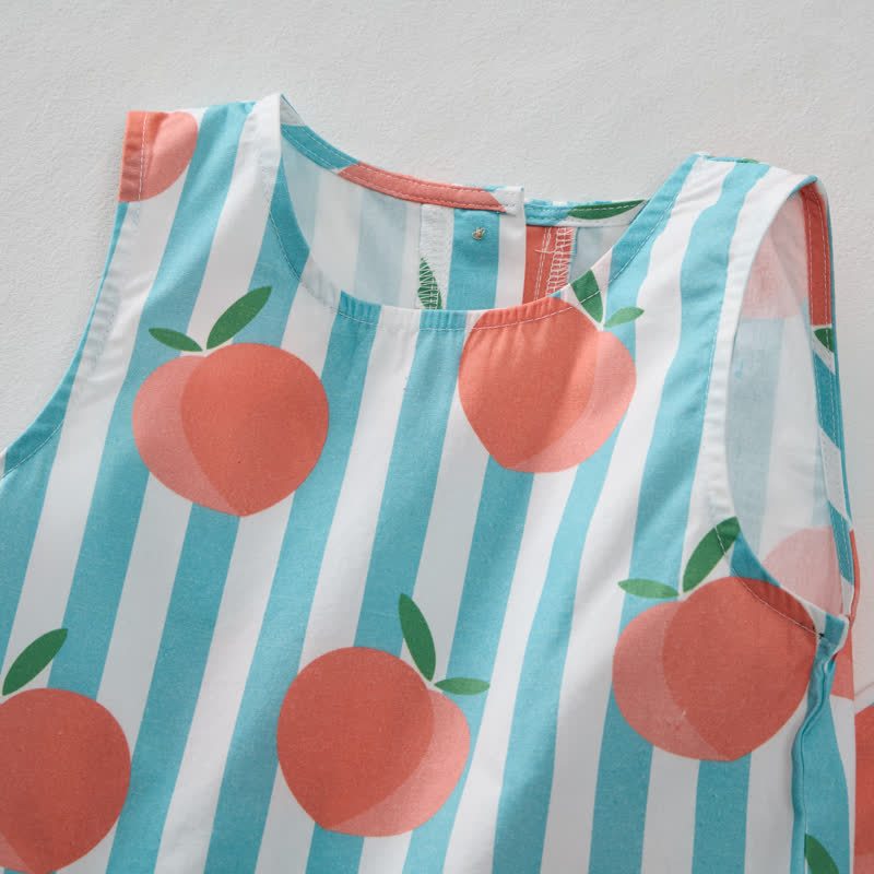Baby Toddler Peach Vertical Striped 2-piece Sleeveless Set - image 4
