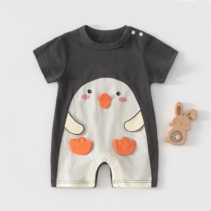 Baby Cotton Penguin Romper - Gray - 18-24M - image 1
