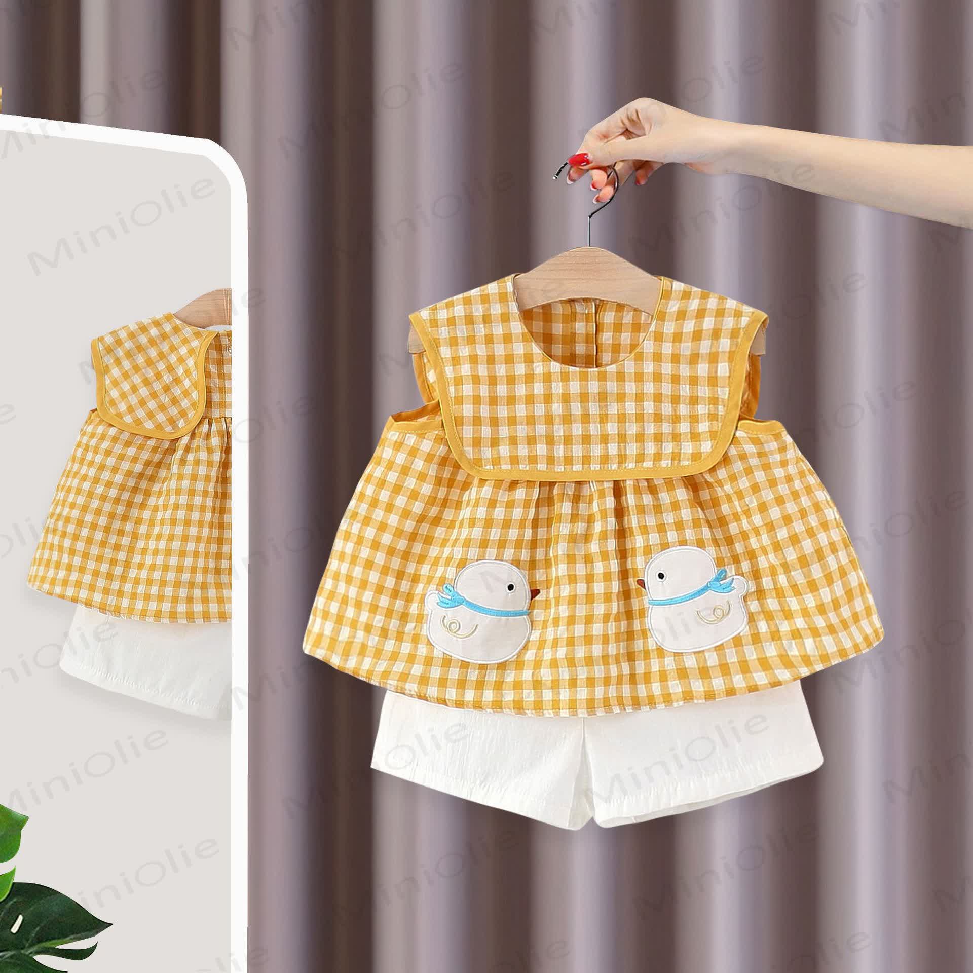 Baby Gingham Tank Top and Shorts Set - Yellow - 3-4T - image 2
