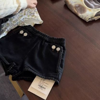 Toddler Girls Dark Wash Denim Dress and Shorts Set - Navy Shorts - 10-11T - image 3