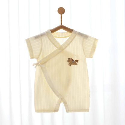 Baby Animal/Crown/ Cloud Wrap Romper - Yellow Horse - 1-2T - image 1