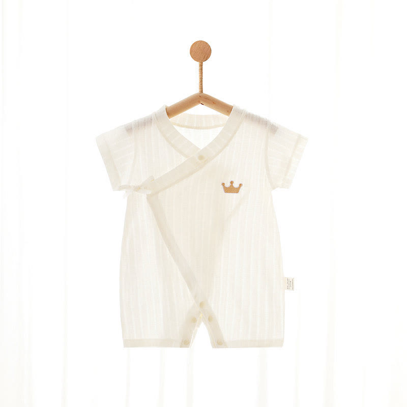 Baby Animal/Crown/ Cloud Wrap Romper - Beige Crown - 1-2T - image 2
