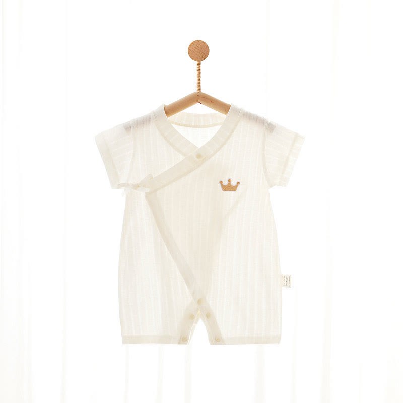Baby Animal/Crown/ Cloud Wrap Romper - Beige Crown - 1-2T - image 2