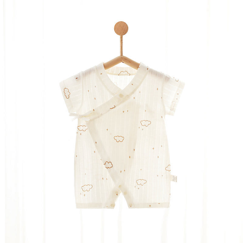 Baby Animal/Crown/ Cloud Wrap Romper - Beige Cloud - 1-2T - image 3