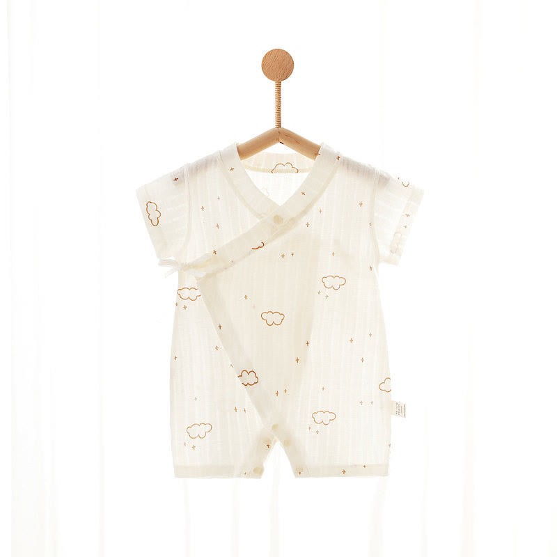 Baby Animal/Crown/ Cloud Wrap Romper - Beige Cloud - 1-2T - image 3
