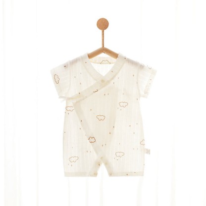 Baby Animal/Crown/ Cloud Wrap Romper - Beige Cloud - 1-2T - image 3