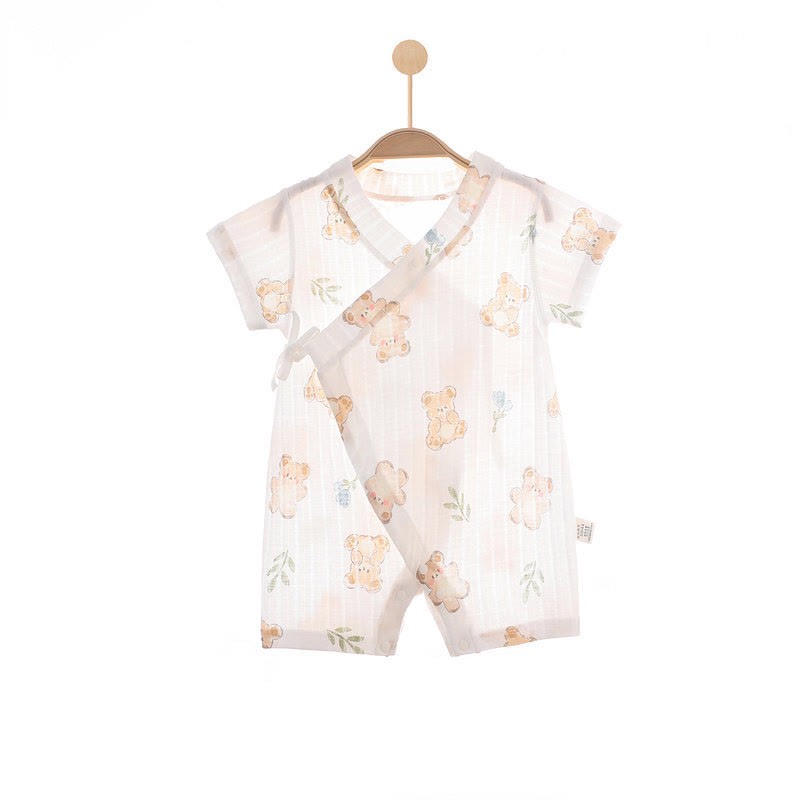 Baby Animal/Crown/ Cloud Wrap Romper - White Bear - 1-2T - image 4