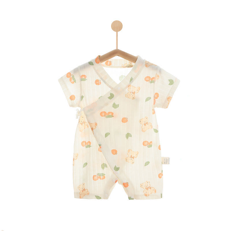 Baby Animal/Crown/ Cloud Wrap Romper - Beige Bear - 1-2T - image 5