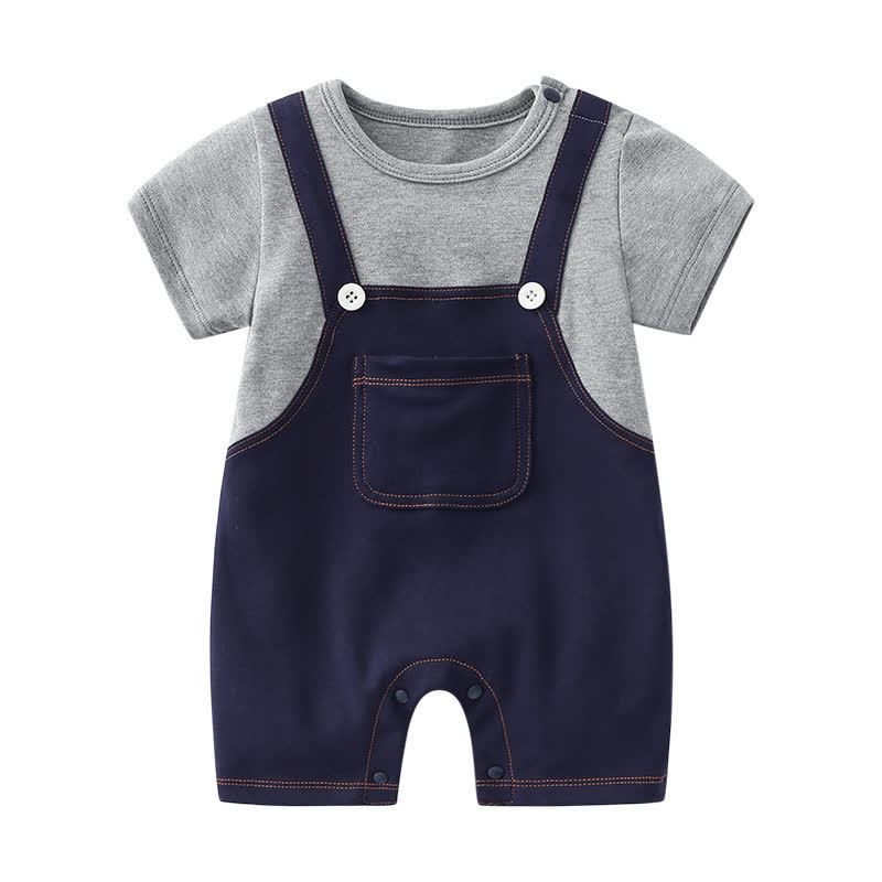 Baby Boy Navy&Gray Romper - Navy&Gray - 2-3T - image 1