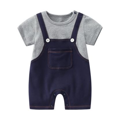 Baby Boy Navy&Gray Romper - Navy&Gray - 2-3T - image 1
