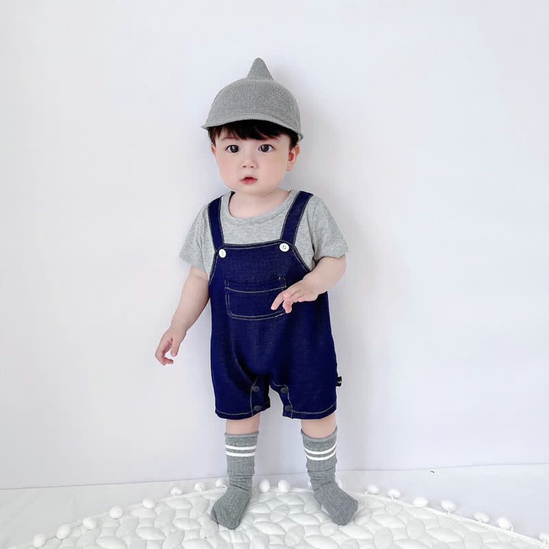 Baby Boy Navy&Gray Romper - image 2