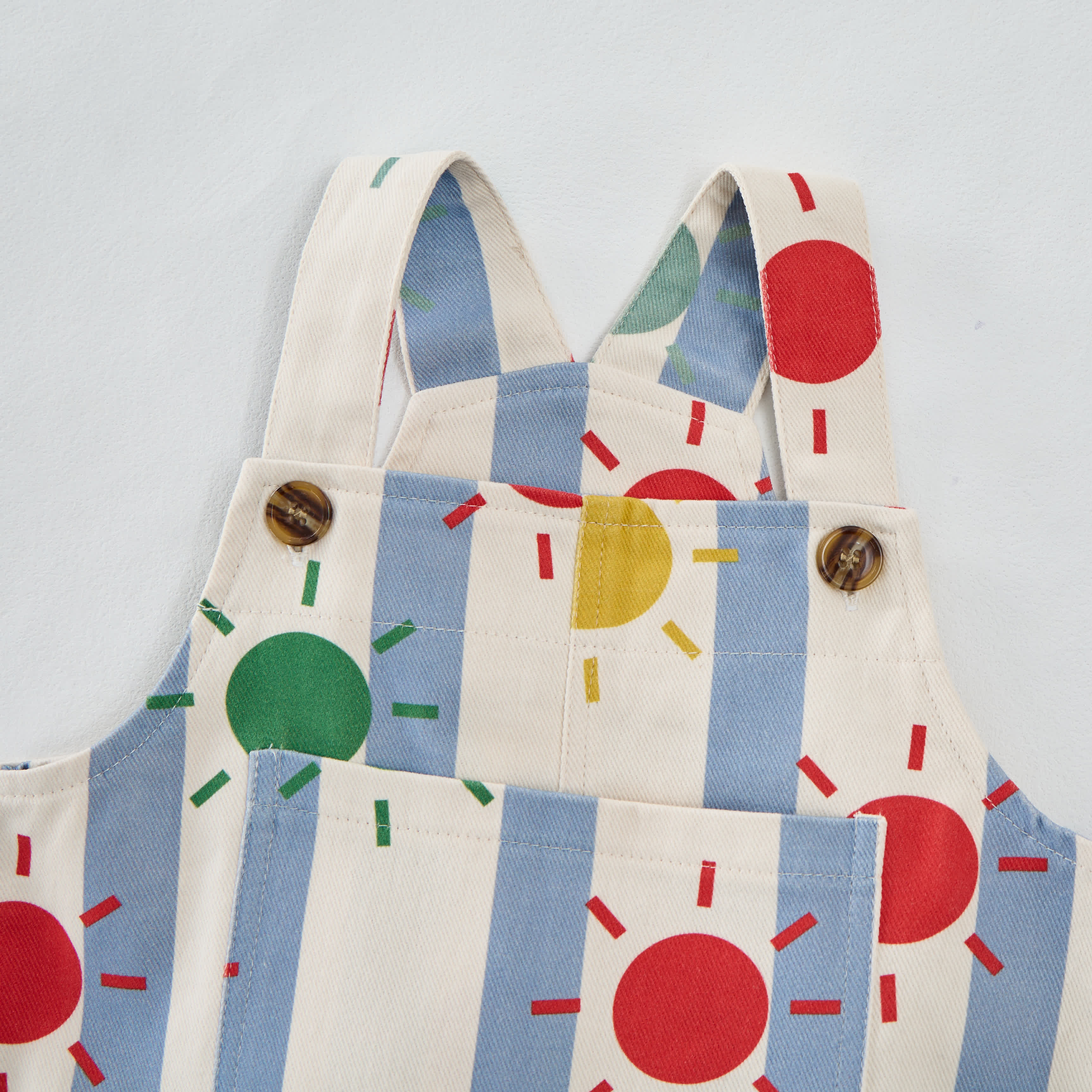 Baby Toddler Sun Print Striped Overalls - image 4